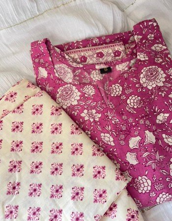 PURPLE FLORAL KURTA PANT SET