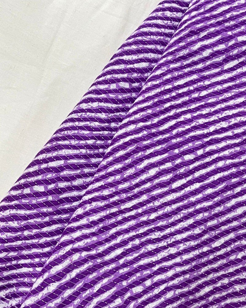 PURPLE LEHRIYA KANTHA UKIYO DRESS