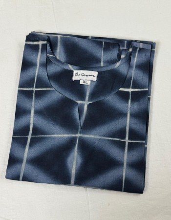 GEOMETRIC BOX MOTIF LONG STRAIGHT KURTI