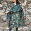 GREEN FLORAL MOTIF SUIT SET 