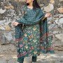 GREEN FLORAL MOTIF SUIT SET 