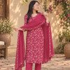 MAGENTA FLORAL MOTIF SUIT SET