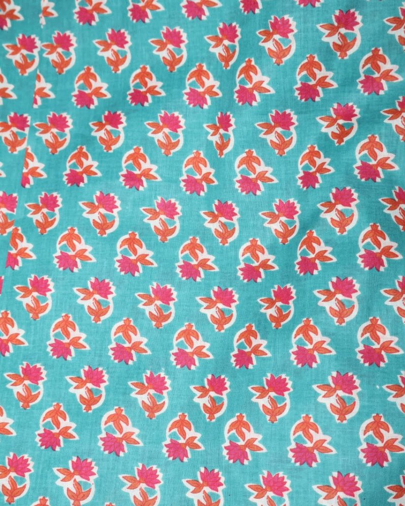 BLUE PINK SHORT STRAIGHT KURTI