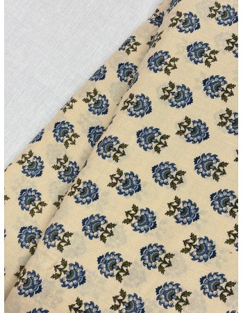 BLUE FLOWER BOOTA LONG STRAIGHT KURTI