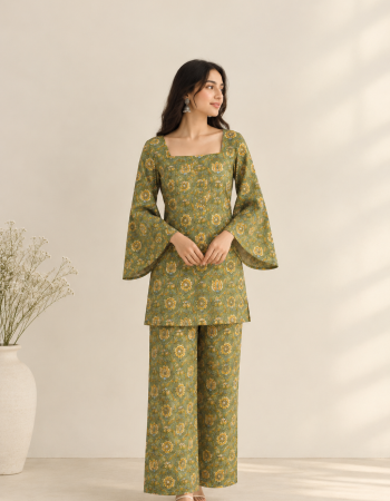 GREEN HANDBLOCK CO-ORD SET
