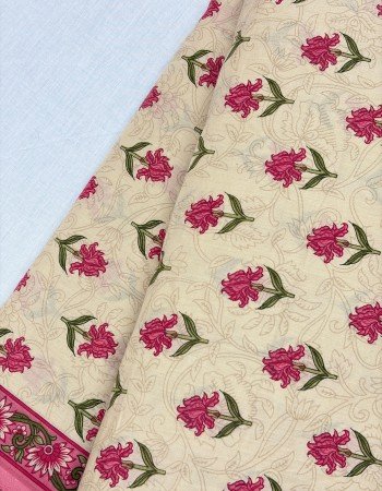 PINK FLOWER BOOTA NIGHT SET