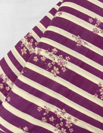 PURPLE LINING FLOWER BOOTA SUPER SHORT STRAIGHT KURTI