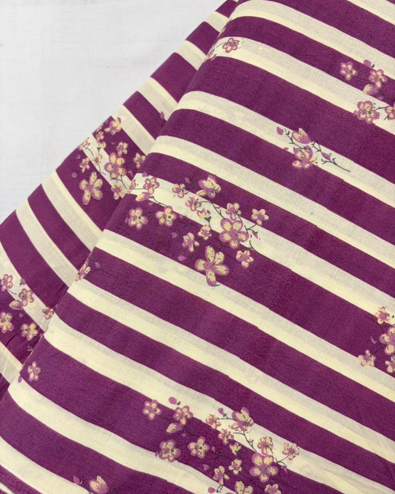 PURPLE LINING FLOWER BOOTA SUPER SHORT STRAIGHT KURTI