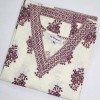 WHITE PURPLE FLOWER MOTIF LONG STRAIGHT KURTI