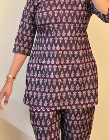 VIOLET FLORAL LITTLE MOTIF NIGHT SET