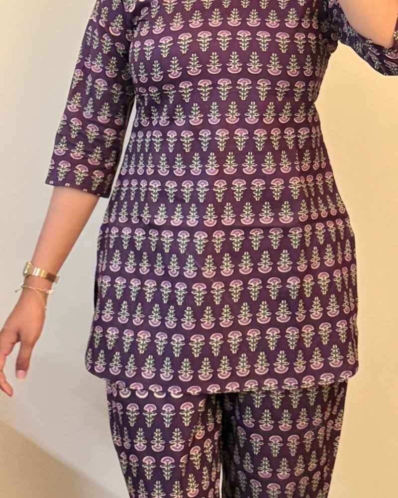 VIOLET FLORAL LITTLE MOTIF NIGHT SET