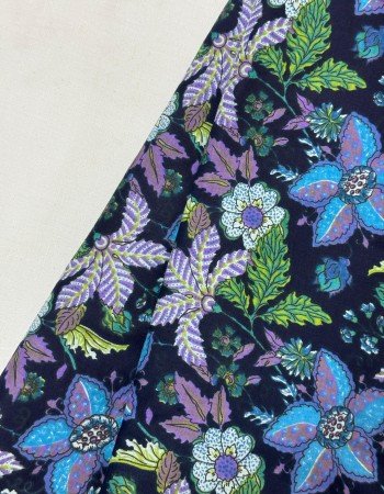 DARK BLUE FLORAL CLAIRE TOP