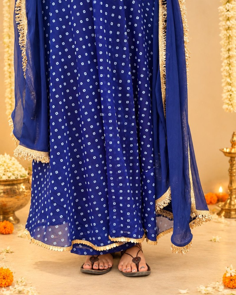 PREETI BLUE GHER SET
