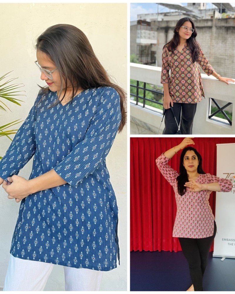 COMBO OF 5 SHORT STRAIGHT KURTIS