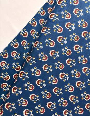 INDIGO MOTIF SUPER SHORT STRAIGHT KURTI