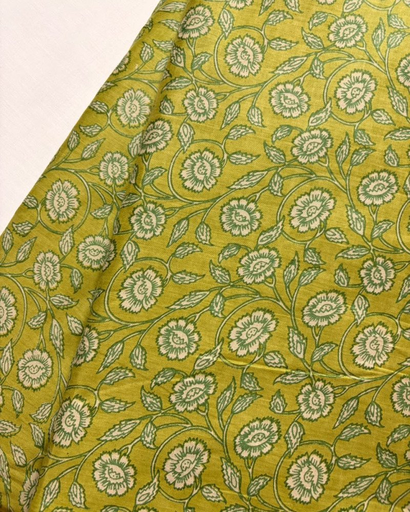 LIGHT GREEN FLORAL LONG STRAIGHT KURTI