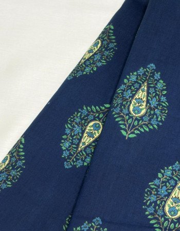DARK BLUE MOTIFS LONG STRAIGHT KURTI