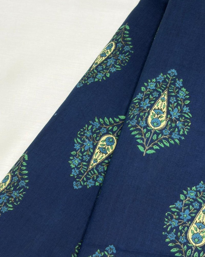 DARK BLUE MOTIFS LONG STRAIGHT KURTI