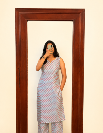 SKYBLUE KURTA BOTTOM SET