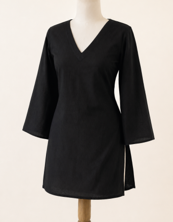 BLACK SHORT STRAIGHT KURTI