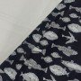 BLACK FISH MOTIF LONG STRAIGHT KURTI