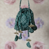 TEAL BANDHANI MOTIF POTLI BAG