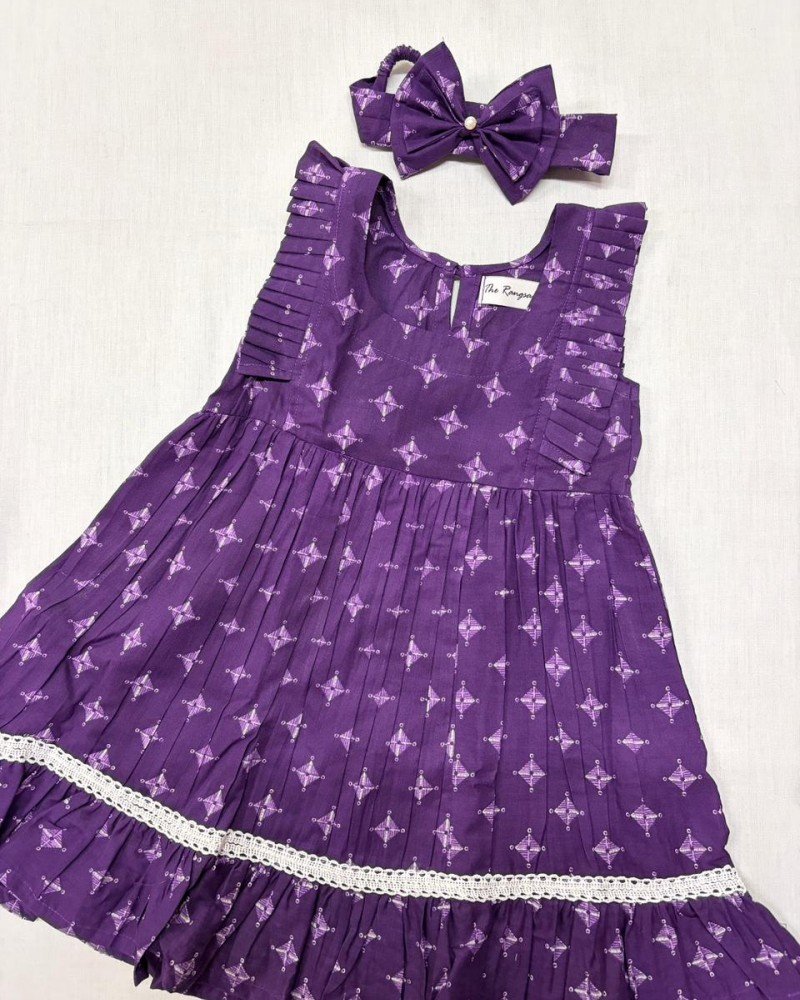 PURPLE BANDHANI KIDS FROCK