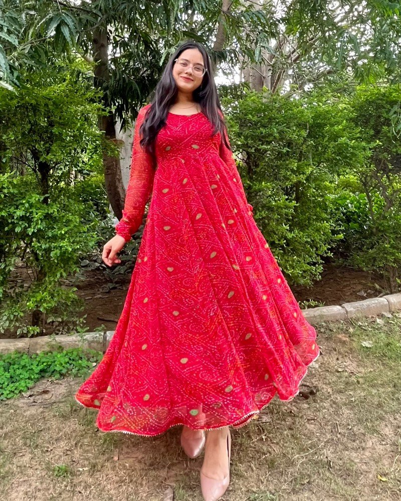 CHIFFON BANDHEJ ANARKALI