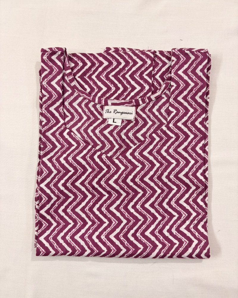 PURPLE LINING LONG KURTI (L)