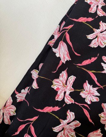 BLACK FLORAL NIGHT SET