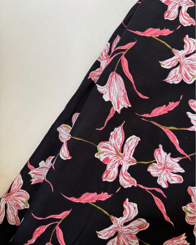 BLACK FLORAL NIGHT SET