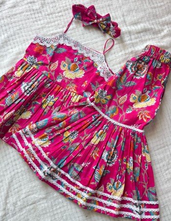 YELLOW ORCHID SHARARA KIDS DRESS