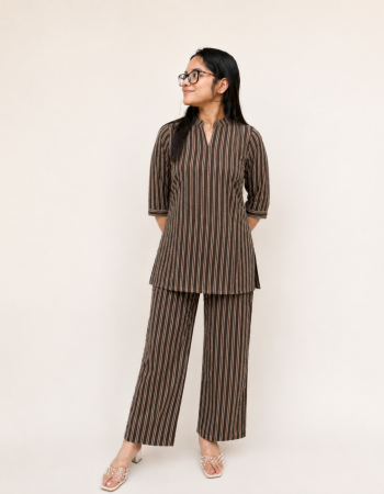 BROWN LINING CO-ORD SET