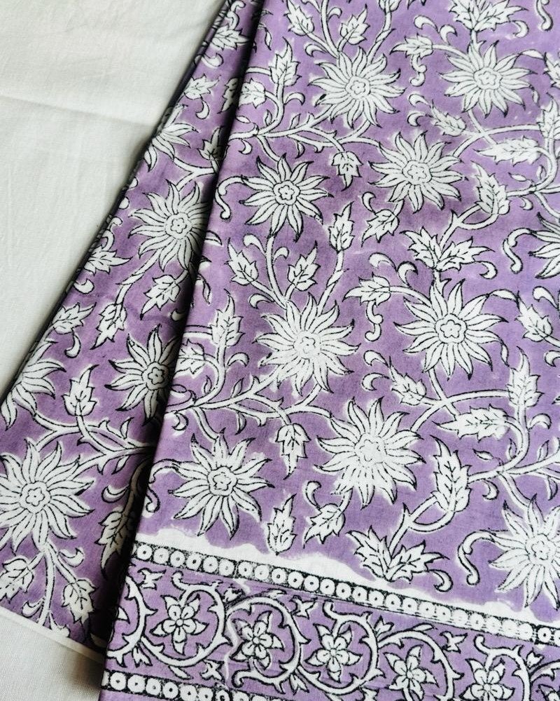 LAVENDER FLORAL COTTON SUIT SET