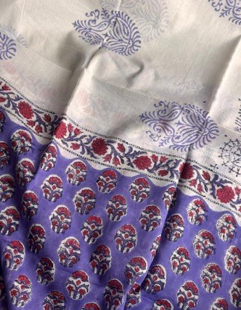 PURPLE FLORAL MOTIF COTTON SUIT SET