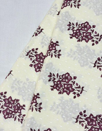 WHITE PURPLE FLOWER MOTIF NIGHT SET