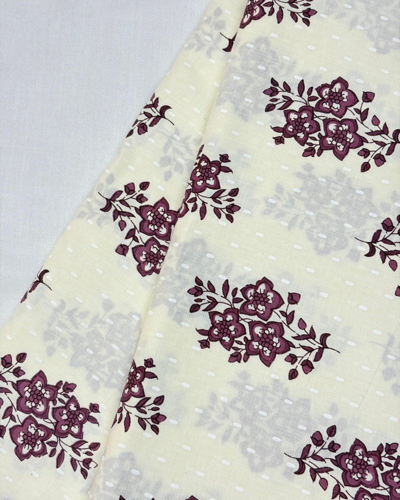WHITE PURPLE FLOWER MOTIF NIGHT SET