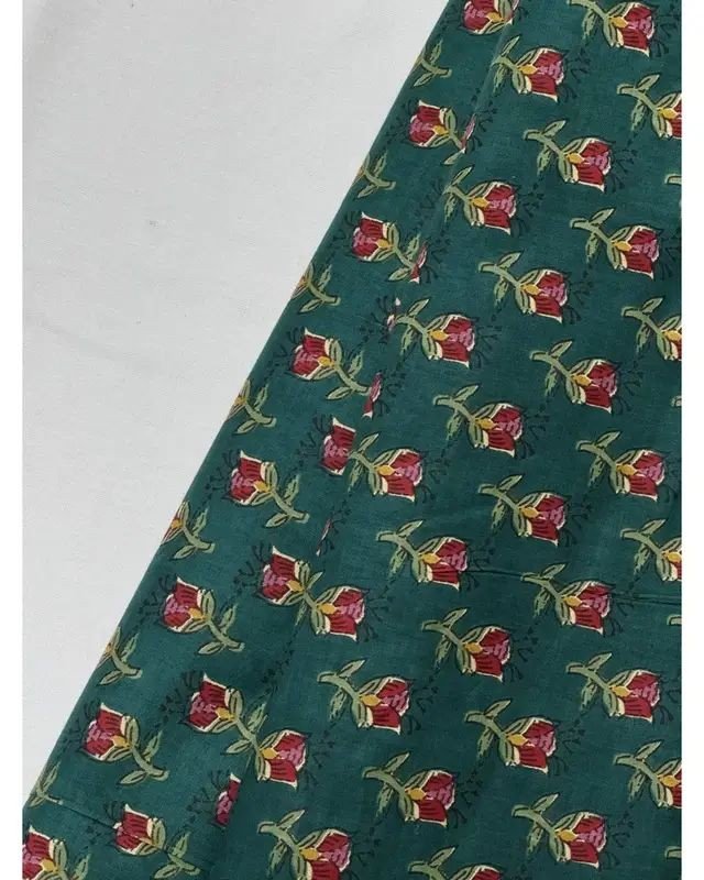 DARK GREEN FLORAL MOTIF AFGHANI SET