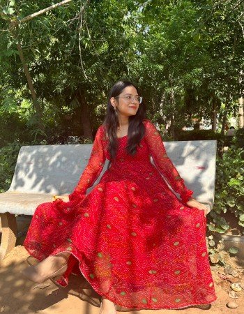 CHIFFON BANDHEJ ANARKALI