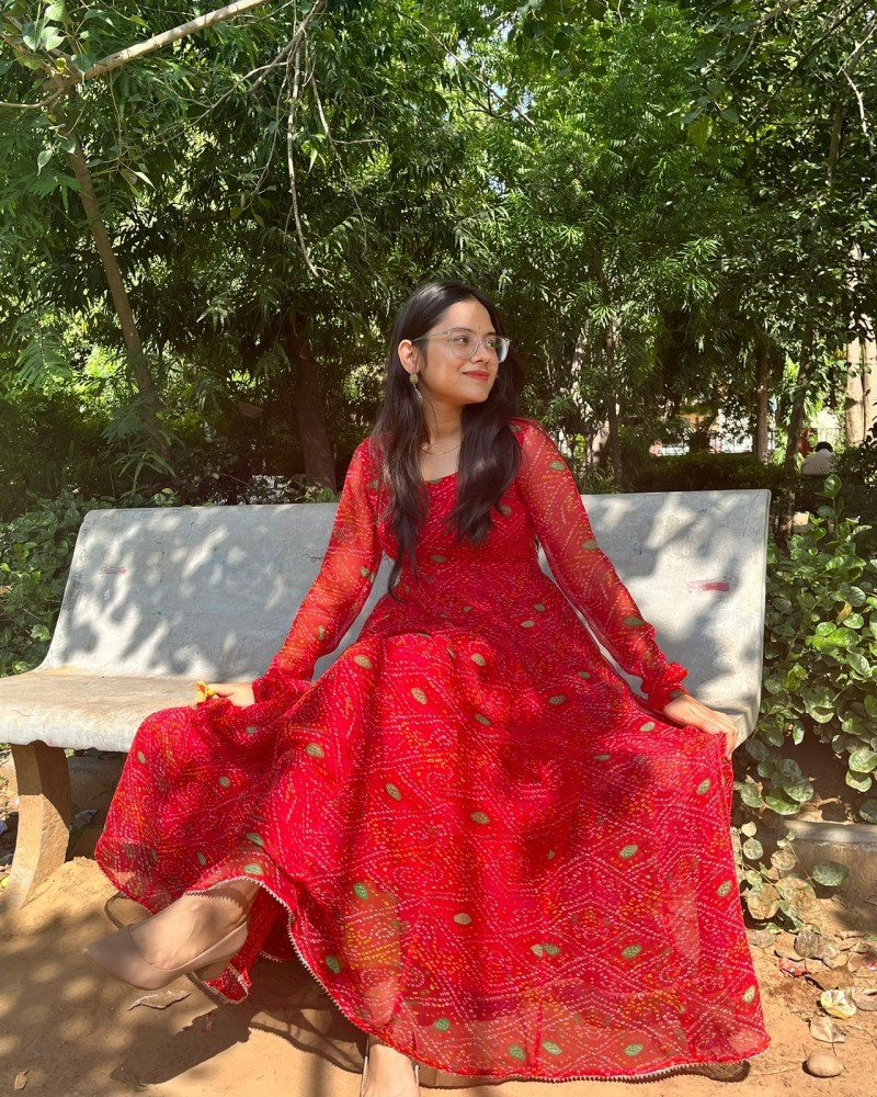 CHIFFON BANDHEJ ANARKALI