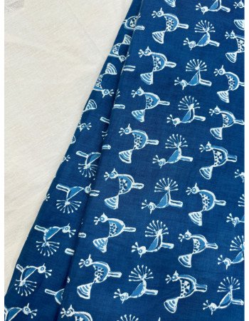 INDIGO LITTLE PEACOCK MOTIF NIGHT SET