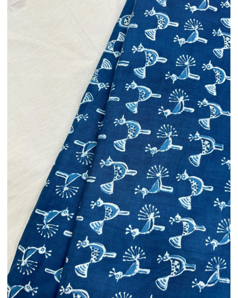 INDIGO LITTLE PEACOCK MOTIF NIGHT SET