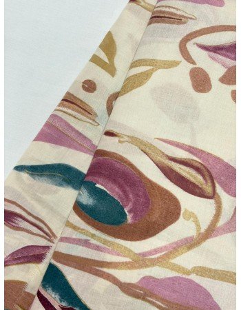 BEIGE MAUVE FLORAL LONG STRAIGHT KURTI