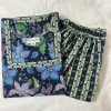 DARK BLUE FLORAL KURTA BOTTOM SET