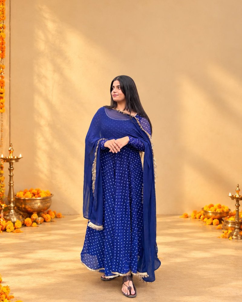 PREETI BLUE GHER SET