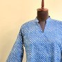 BLUE LEHRIYA LONG STRAIGHT KURTI