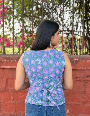 MUSTARD FLORAL VEST TOP