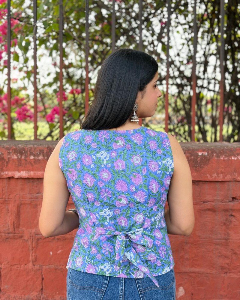 MUSTARD FLORAL VEST TOP
