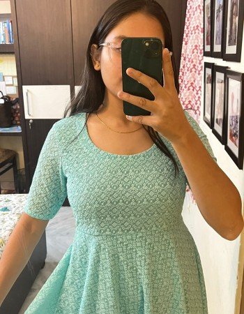 FEROZI CHIKANKARI UMBRELLA GHER KURTI