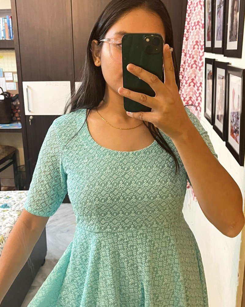 FEROZI CHIKANKARI UMBRELLA GHER KURTI